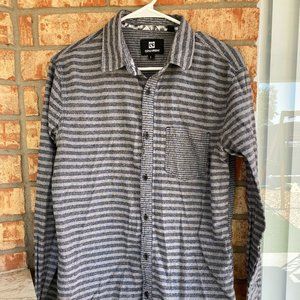 Title Ocean Current Grey Striped Long Sleeve Tshirt (large)